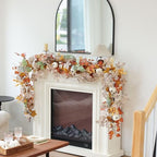 MIZII Fall Decor Artificial Maple Leaf Pumpkin Garland 6FT Fake Autumn Vines Garland Thanksgiving Halloween Harvest Decorations for Porch Mantle Table Centerpieces Fireplace Farmhouse (White PK) - Image 6