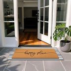 Tinideya 2 Pcs Large Happy Place Layered Doormat Welcome Front Door Mat - Image 2