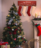 Christmas Stocking Holder, The Stocking were Hung Wood Hanging Sign, Stocking Holder for Wall, Xmas Stocking Holder with 6 Hangers for Fireplace Mantel, 24 inch,Red - Image 2