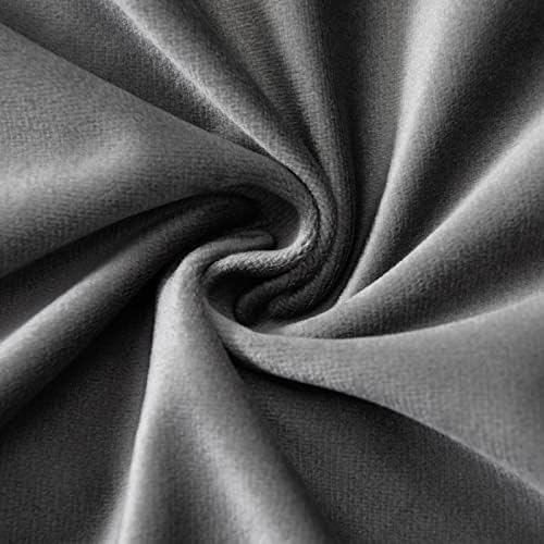 JUSPURBET 28x28 Euro Velvet Throw Pillow Covers Set of 2,Dark Gray - Image 5