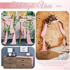 16 Pack Pink Table Runner 10FT Cheesecloth Table Runner Boho Gauze Table Runners Rustic Long Sheer Fabric Table Runners for Wedding Party Bridal Shower Farmhouse & Home Decor - Image 5