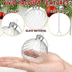Jenaai 12 Pcs Christmas Clear Glass Ball Ornaments, Vintage Tree Decoration - Image 4