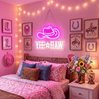 Zhengmy Yee Haw Neon Sign, USB Powered Western Cowboy Wall Decor - Image 2