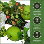 National Tree Company 24 inch Artificial Spring Wreath with Rose, Apples and Berries, Realistic Floral Decoration for Front Door or Indoor Décor - Image 7