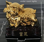 Betterdecor Gold Color Feng Shui 12 Chinese Zodiac Animal Statue Figurine Home Office Decoration and Gift for New Year Holidays and Birthday (Zodiac Pig) - Image 4