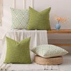 HPUK Throw Pillow Covers 20x20, 4 Pack, Green Textured Couch Pillow Covers - Image 5