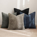 MIULEE Soft Decorative Chenille Pillow Covers Navy Grey 18x18 Pack of 4 - Image 4