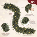 18FT Pre-Lit Cedar Christmas Garland with Lights, Real Touch Mantel Decor - Image 4