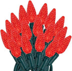 Novelty Lights 24FT 70 LED C6 Red Christmas String Lights, Green Wire by NoveltyLights-LightExperts