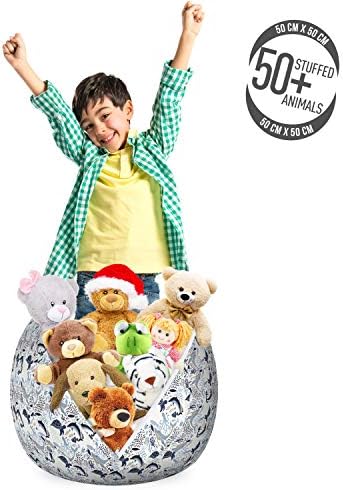 Ambesonne Aqua Jellyfish Storage Toy Bag Chair, Abstract Style Composition of Sea Turtle Dolphin Octopus Coral Seaweed, Stuffed Animal Organizer Washable Bag, Small Size, Multicolor - Image 3
