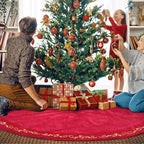 HyDren 100 Inch Velvet Christmas Red Tree Skirt (Classical Style) - Image 6