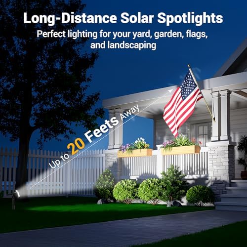 Solar Spot Lights Outdoor Waterproof, Super Bright Focused Beam Spotlights - Image 2