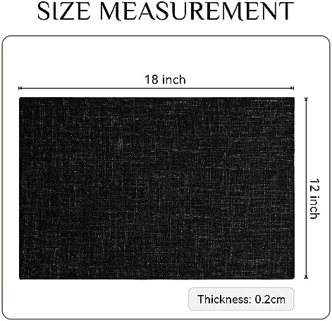 Softalker Faux Linen Cloth Placemats Set of 8-12 x 18 Inch, Black - Image 6