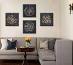 DJSYLIFE Islamic Wall Art Arabic Calligraphy Canvas 4-Panel, 12"x12" - Image 3