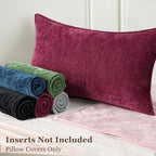 decorUhome Chenille Rhododendron Throw Pillow Covers 26x26 Set of 2 - Image 6