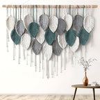 Weldomcor Large Macrame Wall Hanging Boho Home Decor, Handmade Bohemian Woven Leaves Macrame Tapestry Modern Aesthetic Chic Wall Art Decorations for Bedroom Living Room Nursery Office 39" W x 29.5" L by WeldomcorYourBestChoose