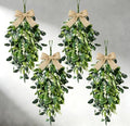 22" Eucalyptus Wreaths for Front Door 4 PCS Greenery Teardrop Swag Spring Summer Wreath with Eucalyptus Olives Leaves Mixed Berry for Farmhouse Home Porch Wall Window Festival Wedding Decor by EYNDYN
