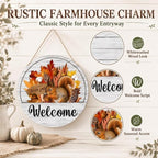 16/14/12PCS Welcome Sign for Front Door Interchangeable Every Season Halloween Christmas with Holiday 12 Inch Wooden Holiday Door Sign Wreaths Seasonal Porch Decor Gift(Set C) - Image 3