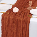 14 Pack Terracotta Cheesecloth Table Runner 17x108 Inch Semi Sheer Boho Gauze Cheese Cloth Fabric Table Runners, for Wedding Party Baby Shower Birthday Home Decor Garden Farmhouse - Image 7