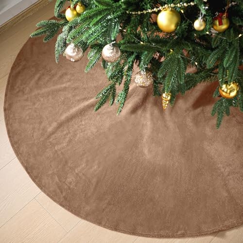 Viorawhite Brown Christmas Tree Skirt, 60 Inch Large Faux Fur by VioraWhite