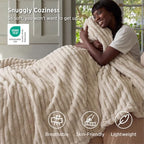 Bedsure Soft King Size Blankets for Bed Khaki 108"x90" - Image 3