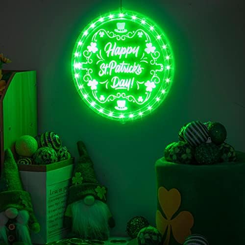 St. Patricks Day Decoration Window Light, Lighted Up Green LED Light, 2Pack - Image 3