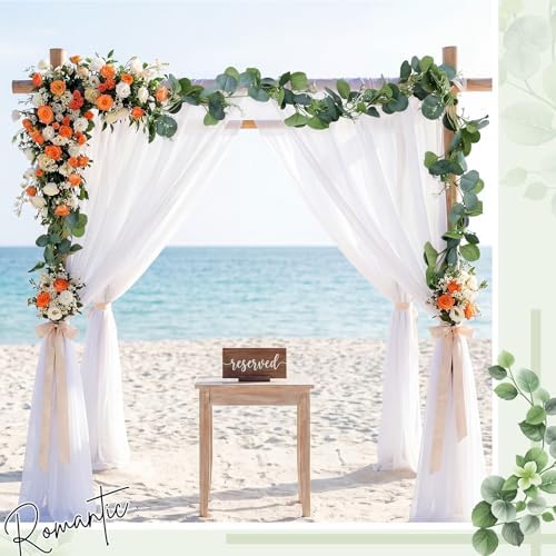 20 Pcs Eucalyptus Leaves Stems and Eucalyptus Garland 6.56 ft Artificial Silver Dollar Leave Picks Faux Branches Greenery Bouquet for Front Door Wedding Centerpiece Arch Wall Decoration Vase Filler - Image 5
