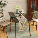 ISAENNE Designer Vintage Linen Table Runner,87"x12"-Brune - Image 2