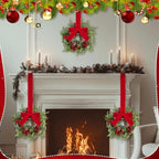 Dingion 18 Pcs Mini Christmas Kitchen Cabinet Wreath, Pine Berries Snowy - Image 5