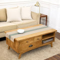 Solino Home 100% Linen Table Runner, 14 x 60 in, Green and Natural Striped by SolinoHome