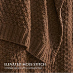 EVERGRACEHOME Chunky Chenille Knit Throw Blanket, 60 x 80, Burnt Orange - Image 2