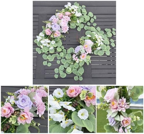 Wedding Arch Flowers 2PCS Artificial Flower Arrangements Purple - Image 3