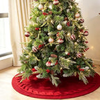48 Inch Knitted Christmas Tree Skirt, Maroon Burgundy Red Versatile Holiday Decoration for Living Rooms, Weddings, Parties, Thanksgiving, and New Year - Image 5
