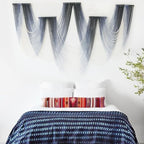 IOWER Macrame Wall Hanging Dip Dyed Blue Fiber Art Tapestry Boho Wall Decor - Image 4