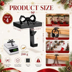 Tudomro 4 Pcs 2 in 1 Christmas Stocking Holders for Mantel with Black Bow - Image 2