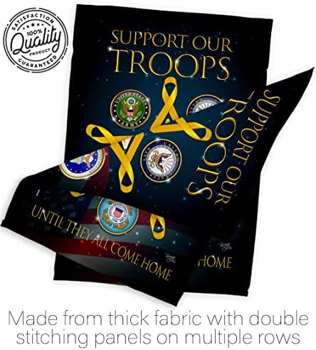 Support Our Military Troops Garden Flag - Set with Stand Armed Forces Service All Branches Honor United State American Veteran Official - House Banner Small Yard Gift Double-Sided 13 X 18.5 - Image 7