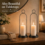 Black Wall Candle Sconces Set of 2, Candle Holder with Hurricane Glass - Image 4