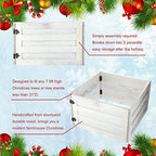 Macarrie Wood Christmas Tree Collar Box, Stand Cover, White, 26 x 12 Inch - Image 6