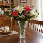 Lorren Home Trends Crystal Laurus Vase 11"-Made In Italy - Image 4