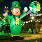 COMIN 7.2 FT St. Patricks Day Inflatables Irish Leprechaun Money Jar with Built-in LEDs for Indoor Party Garden Lawn Decor - Image 3