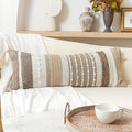 BlissBlush Brown Decorative Lumbar Pillow Cover 14x36 Boho Long Body Pillow for Bed Farmhouse Lumbar Throw Pillow for Couch Modern Accent Textured Throw Pillowcase by BlissBlush