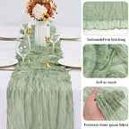 30 Pack Sage Green Table Runner 10Ft Cheesecloth Table Runner Boho Gauze Table Runners Romantic Long Cheese Cloth Sheer Fabric Table Runners for Wedding Party Bridal Shower - Image 5