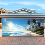 7 * 16FT Summer Garage Door Cover Decorations Sunset Palm Trees Garage Door Banner for Outdoor Indoor Summer Party Photography Backdrop (Summer Beach, 7 * 16 ft) - Image 4