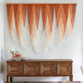 Macrame Wall Hanging Orange Boho Dip Dye Fiber Art Craftsmanship 57"W*41"L by IOWER