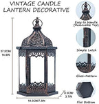 NEEDOMO Lanterns Decorative Indoor, 14.8'' Vintage Outdoor Lantern with Clear Glass, Metal Candle Holder for Front Porch, Patio, Wedding, Party, Home Kitchen Coffee Table Livinig Room Decor - Image 4