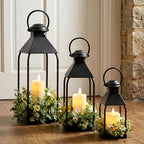 Decorative Metal Lanterns Indoor Outdoor, Set of 3 Outdoor Candle Holder by Vorplick
