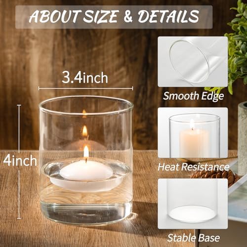 12pcs Glass Cylinder Vases for Centerpieces - 4 Inch Small Flower Vase for Wedding Decorations, Clear Glass Flower Vases Floating Candle Holder for Table Centerpiece Wedding Home Décor - Image 2