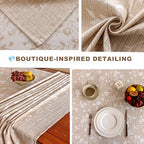 Midsummer Breeze French Country Beige Floral Tablecloth Rectangle 60”x90” - Image 6