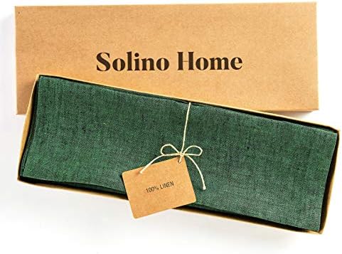 Solino Home 100% Pure Linen Placemats Green, Athena 14 x 14 in, Set of 4 - Image 3