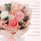 Flowers for Delivery Prime Preserved Flowers Bouquet with Vase That Last 3-5 Years Real Forever Flowers Pink Rose Bouquet for Mom Mother Women Wife Friends Birthday Mothers Day Gifts - Image 7